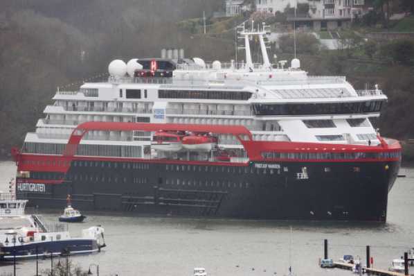04 March 2020 - 07-46-09 
Cruise ship Fridtjof Nansen arrives in Dartmouth. And here she comes back down river.

Cruise ship Fridtjof Nansen visits Dartmouth